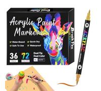 Générique Stylos Peinture Acrylique Double Pointe - PP Nylon Encre 15,5x17,5x3 Cm | Feutres Pinceaux De Peinture | Stylos Pour Dessin Et Croquis Kit De Fournitures Artistiques | Pour Coloriage