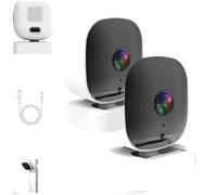 Générique Succeedto Crystal Clear 2k Security Camera, Wireless Window Cameras for Home Security Indoor, Color Night Vision, 360° Panoramic Wide Angle View (2pcs)