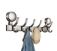 Générique Suction Cup Coat Hanger - Aluminum ABS 43x11.5x4cm | Multipurpose Towel Rack With 6 Hooks | Clothes Hooks Hanger For Bathroom Kitchen Entryway Home Organization