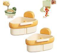 Générique Suction Cup Sink Corner Rack,Corner Sink Strainer,Triangle Kitchen Drain Basket,Faucet Sponge Storage Rack,Button Design,One-Touch Dumping,Food Waste Catcher for Sink,for Kitchen (Yellow)