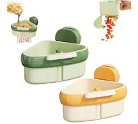 Générique Suction Cup Sink Corner Rack,Corner Sink Strainer,Triangle Kitchen Drain Basket,Faucet Sponge Storage Rack,Button Design,One-Touch Dumping,Food Waste Catcher for Sink,for Kitchen (G+Y)