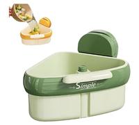 Générique Suction Cup Sink Corner Rack, Quick-Drain Self-Cleaning Sink Strainer Basket, Food Waste Catcher for Kitchen Sink, Rust Resistant, for Kitchen Food Waste (1Pc Green)