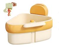 Générique Suction Cup Sink Corner Rack, Upgraded Hanging Kitchen Sink Strainer Basket, Corner Hanging, Sinks Corner Food Waste Collector (YELLOW)
