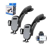 Générique Suction Type Downward Bending Phone Mount, Car Suction Cup Phone Holder, Universal 360 Car Windshield Silicone Holder Stand with One Button Release Suctions (Grey * 2)