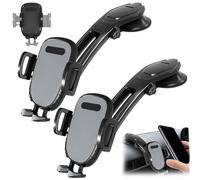 Générique Suction Type Downward Bending Phone Mount, Car Suction Cup Phone Mount, with One-Touch Release Clamp, Universal Car Windshield Silicone Suctions Cup 360 Degree Mounts Holder Stand (Gray*2)