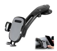 Générique Suction Type Downward Bending Phone Mount, Car Suction Cup Phone Mount, with One-Touch Release Clamp, Universal Car Windshield Silicone Suctions Cup 360 Degree Mounts Holder Stand (Gray)