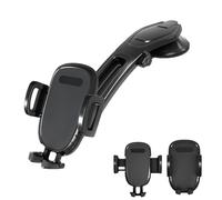 Générique Suction Type Downward Bending Phone Mount,with One Button Release Clamp,Windshield Holder,Universal Car Windshield Silicone Dashboard Suction Cup 360 Degree Mount Holder Stand (Black 1PC)