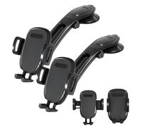 Générique Suction Type Downward Bending Phone Mount,with One Button Release Clamp,Windshield Holder,Universal Car Windshield Silicone Dashboard Suction Cup 360 Degree Mount Holder Stand (Black 2PCS)