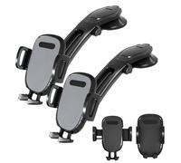 Générique Suction Type Downward Bending Phone Mount,with One Button Release Clamp,Windshield Holder,Universal Car Windshield Silicone Dashboard Suction Cup 360 Degree Mount Holder Stand (Gray 2PCS)