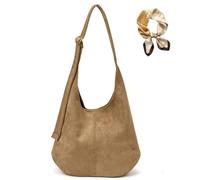Générique Suede Hobo Bag for Women, Retro Slouchy Soft Shoulder Bag for Fall Winter, Trendy Elegant Casual Handbag with Coin Purse