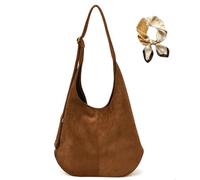 Générique Suede Hobo Bag for Women, Retro Slouchy Soft Shoulder Bag for Fall Winter, Trendy Elegant Casual Handbag with Coin Purse