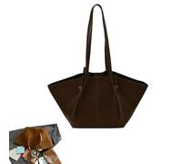 Générique Suede Tote Bag for Women Purse Trendy Crossbody Shoulder Retro Purses Versatile Chic Stylish Bag Large Capacity Handbag (Coffee Brown,One Size)