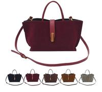 Générique Suede Tote Bags for Women Retro Top-Handle Crossbody Shoulder Bag Handbags Purses Satchel for Travel Work 2025 (burgundy)