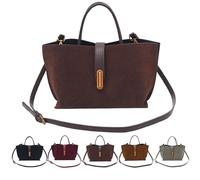 Générique Suede Tote Bags for Women Retro Top-Handle Crossbody Shoulder Bag Handbags Purses Satchel for Travel Work 2025 (brown)