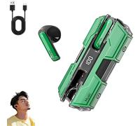 Générique Suerteyay Semi-in-Ear Wireless Headset, Semi in Ear Bone Conduction Earbuds Bluetooth, Mecha Appearance, HiFi Sound, Long Battery Life, Clear Stereo for Games and Daily Use (Green)