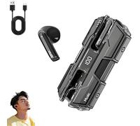 Générique Suerteyay Semi-in-Ear Wireless Headset, Semi in Ear Bone Conduction Earbuds Bluetooth, Mecha Appearance, HiFi Sound, Long Battery Life, Clear Stereo for Games and Daily Use (Black)