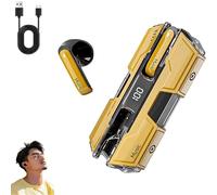Générique Suerteyay Semi-in-Ear Wireless Headset, Semi in Ear Bone Conduction Earbuds Bluetooth, Mecha Appearance, HiFi Sound, Long Battery Life, Clear Stereo for Games and Daily Use (Yellow)