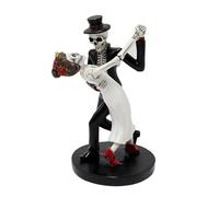 Générique Sugar Skull Couple Statue - Resin 8x7x12.5cm | Wedding Dance Skeleton Figurine, Mini Resin Collections | for Home Office Bar Decor Christmas Halloween for Women Men