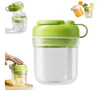 Générique Summer Ice Cup - 3 in 1 Water Cup, Ice Cube Cups with Lid & Molds, Squeeze Ices Bottle with Handle for Coffee, Juice, Smoothie, Freezer, Travel, Gym & Home Use (Green,550ml)