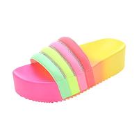 Générique Summer One Word Drag Drill Loose High Bottom Non Slip Outer Wear Sandales et pantoufles fond épais Football Chaussures (Purple, 40)