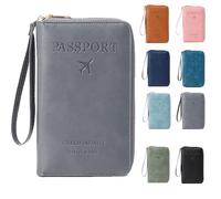 Générique Summer Simple Plain Passport Cases Back to School, Charm Infinite Travel Wallet, Multi-Functional Zipper Travels Cards Holder, Blocking Card Holder, for School, Outdoor (Grey)