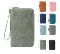 Générique Summer Simple Plain Passport Cases Back to School, Charm Infinite Travel Wallet, Multi-Functional Zipper Travels Cards Holder, Blocking Card Holder, for School, Outdoor (Green)