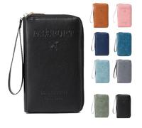 Générique Summer Simple Plain Passport Cases Back to School, Charm Infinite Travel Wallet, Multi-Functional Zipper Travels Cards Holder, Blocking Card Holder, for School, Outdoor (Black)