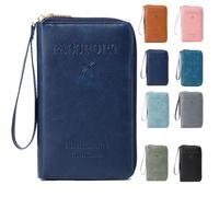Générique Summer Simple Plain Passport Cases Back to School, Charm Infinite Travel Wallet, Multi-Functional Zipper Travels Cards Holder, Blocking Card Holder, for School, Outdoor (Dark Blue)