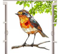 Générique Suncatcher Birds Ornaments - Acrylic Hanging Garden, Transparency Clear Stained Ornament | Bird Patterns for Home Wall Outside Porch Room