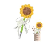 Générique Sunflower Gel Pens - Crochet Flower Writing Tools, Handwoven Neutral Pens, Cute Office Stationery | Knitted Gift For Teachers School Season Graduation Wedding Party Favor Girls Women Kids
