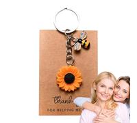 Générique Sunflower Keychains, Mother's Day Sunflower Bee Bag Charm, Good-Quality Material, Handbag Accessory, With Thank You Card, Holiday Supplies For Women, Teachers, And Moms, 1 Piece