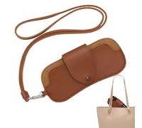Générique Sunglasses Bag - Neck String Case for Hands Free Travel | Soft PU Leather Shell with Secure Magnetic & Integrated Lanyard for Mountain Trekking, Beach Trips, Sightseeing and Daily Errands