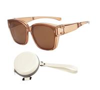 Générique Sunglasses Over Glasses, UV Protection Shades, 6.1x5.51x2.28 Inches Folding Eyewear Frame, Portable Accessory for Women Men Sports Biking Fishing Beach Outdoor Travel and Hiking Adventures