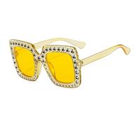 Générique Sunglasses with Rhinestones - for Style | Gradient Rhinestone Sunglasses Featuring Glitter Square Frames, Perfect | Sunglasśes for Women Fōr Outdoor and Fashion Use