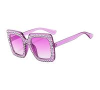 Générique Sunglasses with Rhinestones - for Style | Gradient Rhinestone Sunglasses Featuring Glitter Square Frames, Perfect | Sunglasśes for Women Fōr Outdoor and Fashion Use
