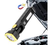 Générique Super Bright Flashlight - Rechargeable 90 Rotating Waterproof, Portable Foldable Bright Flashlight With Hook For Camping | Hiking Fishing Outdoor Running Walking Power Outage Home Survival
