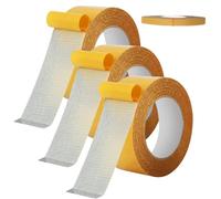Générique Super Sticky Resistente Clear Tape Double Sided - 3 Roll Cloth Tape, Durable and Leaves No Residue After Removal with Fiberglass Mesh, Universal High Tack Strong Wall Adhesive (1CM)
