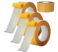 Générique Super Sticky Resistente Clear Tape Double Sided - 3 Roll Cloth Tape, Durable and Leaves No Residue After Removal with Fiberglass Mesh, Universal High Tack Strong Wall Adhesive (5CM)