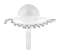 Générique Support à Bouquet en Mousse Demi-Sphère 10 CM avec Dentelle Argentée et Poignée Porte-Bouquets à Main pour Mariage Accessoires DIY pour Création de Bouquets de Mariée