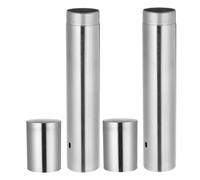 Générique Support à Brochettes Design Élégant pour en Acier Inoxydable pour Barbecue 2pcs, Tube de Rangement Cylindrique Argenté, Grosse Capacité Cuisine et Camping