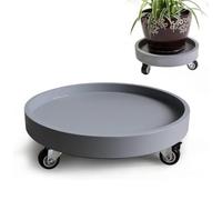 Générique Support à Plantes Rond à roulettes - Plateau Mobile pour jardinière intérieure/extérieure, Support à Plantes Roulant avec roulettes, Chariot à Soucoupe Gris de 38 cm pour Une mobilité aisée