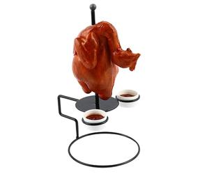 Générique Support à Poulet pour Barbecue, grilles pour Fumeur | Grille à Griller pour fumoir,Support de Poulet à rôtir pour Fumeur avec Tasses à Sauce, Support à rôtir de en Acier Inoxydable
