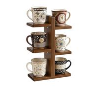 Générique Support À Tasses Café Présentoir bois antidérapant 3 niveaux 6 | Support Mug Tasses À Café Pour Thé Boisson Pot Pour Épices Maison Salon Table À Manger Bar Café Appart Dortoir