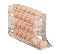 Générique Support À Œufs Roulant À 4 Niveaux Pour Réfrigérateur | Grand Distributeur D'œufs Avec Système FIFO, Plateau De Rangement D'œufs Empilable En Plastique Pour L'organisation De La Cui
