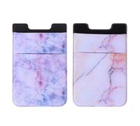 Générique Support Adhésif Téléphone Portable Marbré pour Femme et Homme, Porte-Cartes Adhésif Résistant la Chaleur, Lot de 2 Pièces Rouge et Violet, Pochette Fine et Pratique pour Cartes