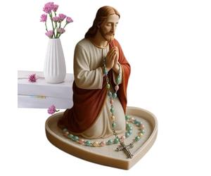 Générique Support Chapelet Vierge Marie & Coffret Rangement - Ornement Religieux Décoratif Pour Maison Église | Cadeau Catholique Écrin Présentation Bijoux Collier