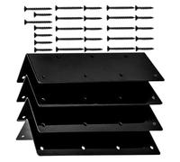 Générique Support D'angle en Acier Noir pour Potager Surélevé, Lot de 4 Set de Set, Fixation Solide sans Découpe, Design en L à 90 Degrés Trous pour Vis, Mobilier de Jardin