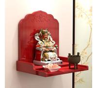 Générique Support d'autel du Jour des Morts - Étagère Murale pour Petits espaces, Rouge 42 x 37 cm, décoration spirituelle pour Coin de prière et autels, Meuble d'exposition pour Petites Statues