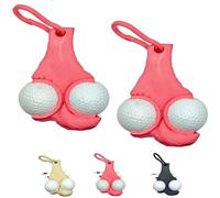 Générique Support de balle de golf et support de tee de golf, clip de rangement 2 en 1 pour balle de golf, supports de sac de testicules de balles de golf, gadget de parcours durable (RED,2PC)