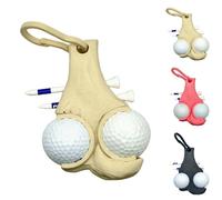 Générique Support De Balle De Golf Et Support De Tee De Golf, Sac À Testicules, Accessoire De Transport Double Balle avec Mousqueton, Accessoire Portable Fantaisie pour Sac (White)